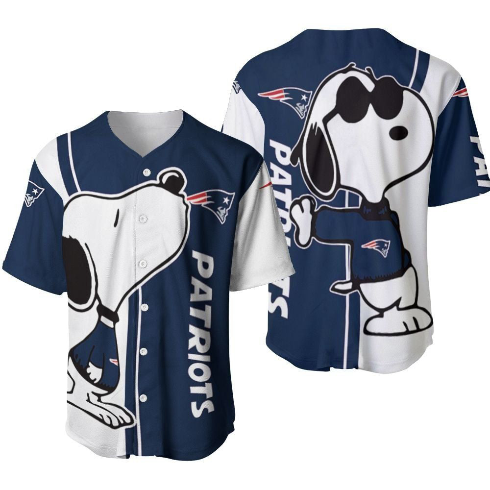 New England Patriots snoopy lover Printed Baseball Jersey - Gift for Women Men - Bafud
