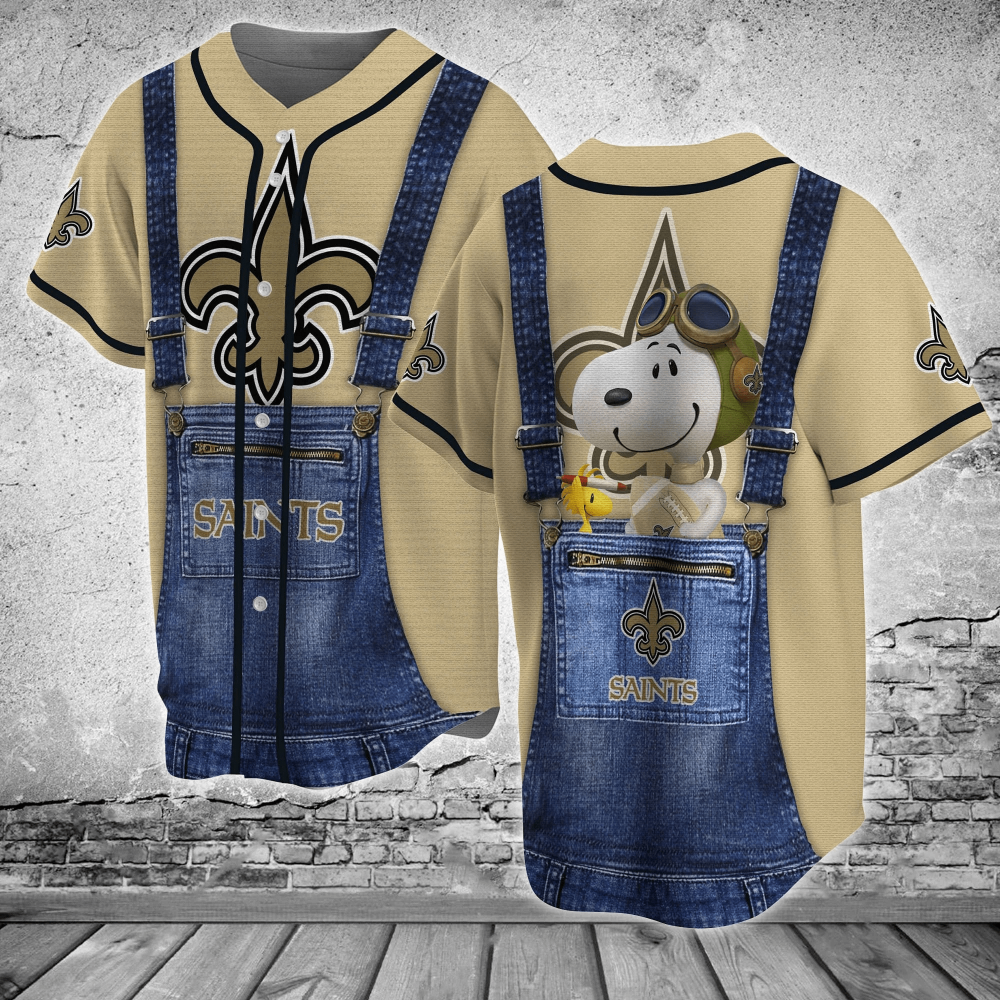 New Orleans Saints Snoopy Baseball Jersey Shirt - Gift for Women Men - Bafud