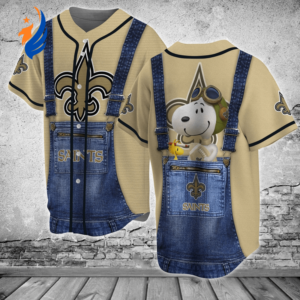 New Orleans Saints Snoopy Baseball Jersey Shirt - Gift for Women Men - Bafud