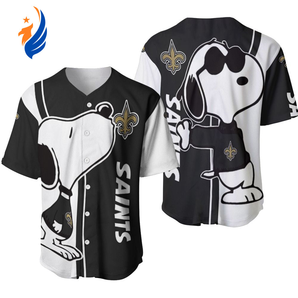 New Orleans Saints snoopy lover Printed Baseball Jersey - Gift for Men Women- Gift for Women Men - Bafud