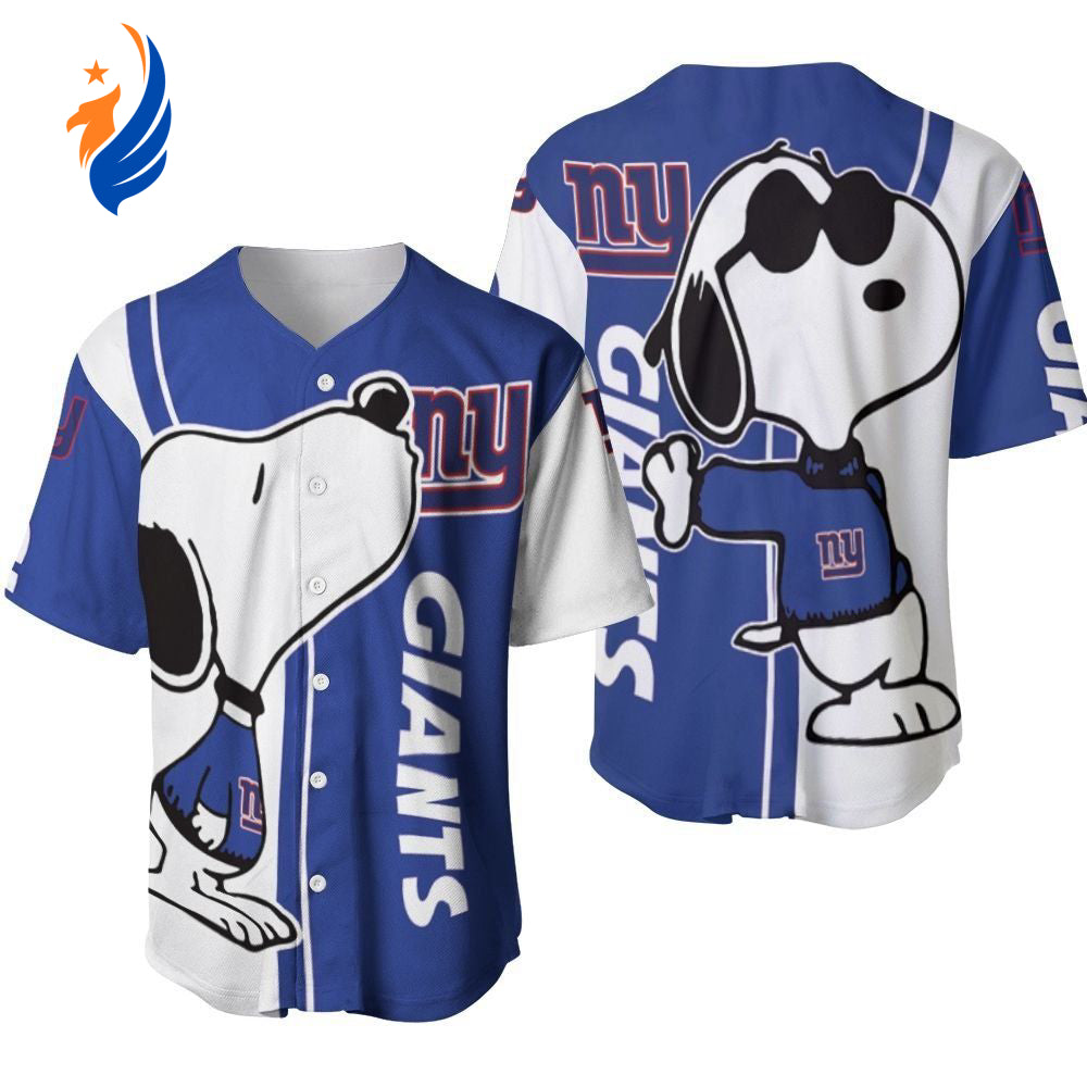 New York Giants snoopy lover Printed Baseball Jersey - Gift for Women Men - Bafud