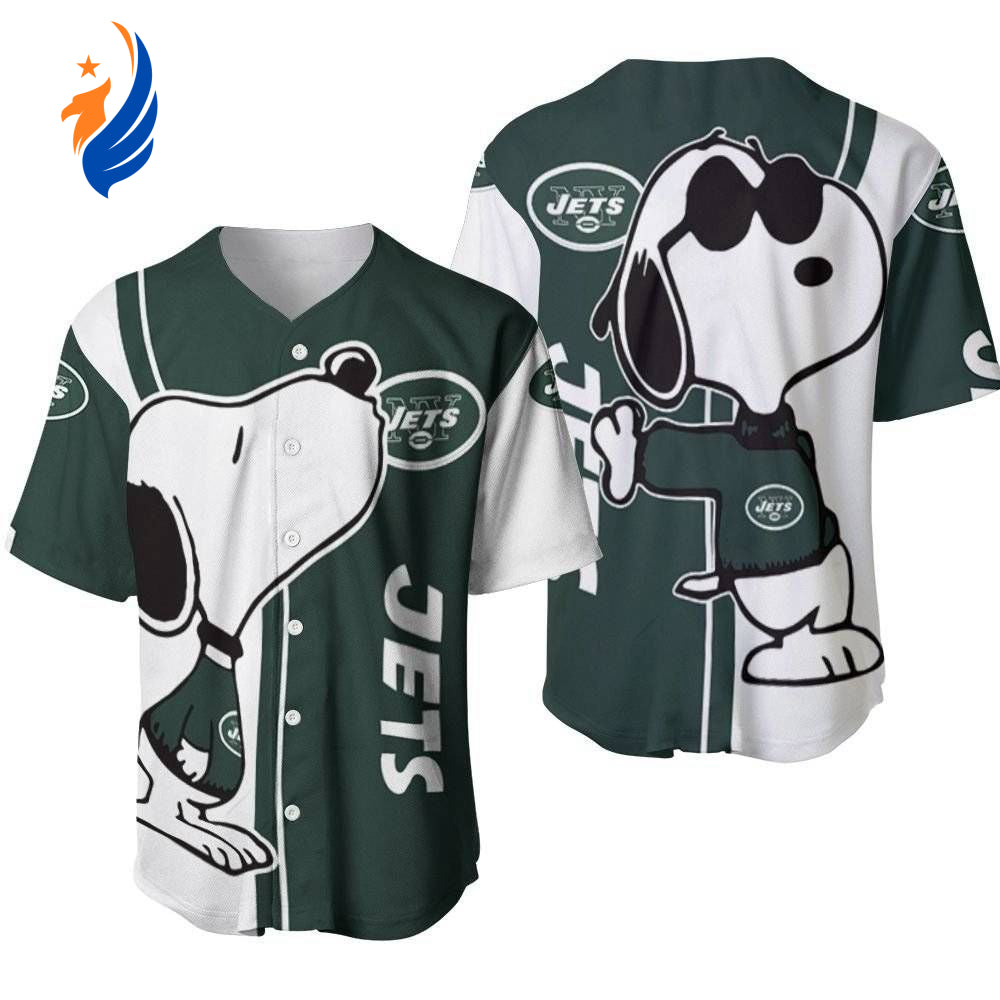 New York Jets snoopy lover Printed Baseball Jersey - Gift for Women Men - Bafud
