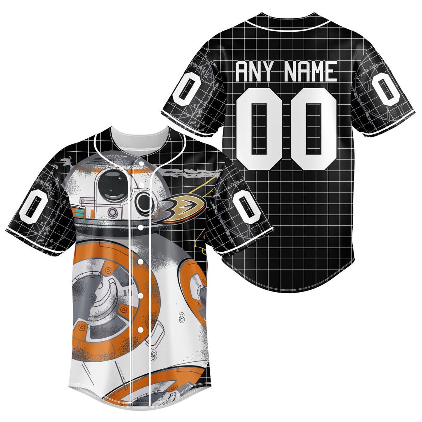 NHL Anaheim Ducks | Specialized Baseball Jersey X BB-8 D Star War - Bafud