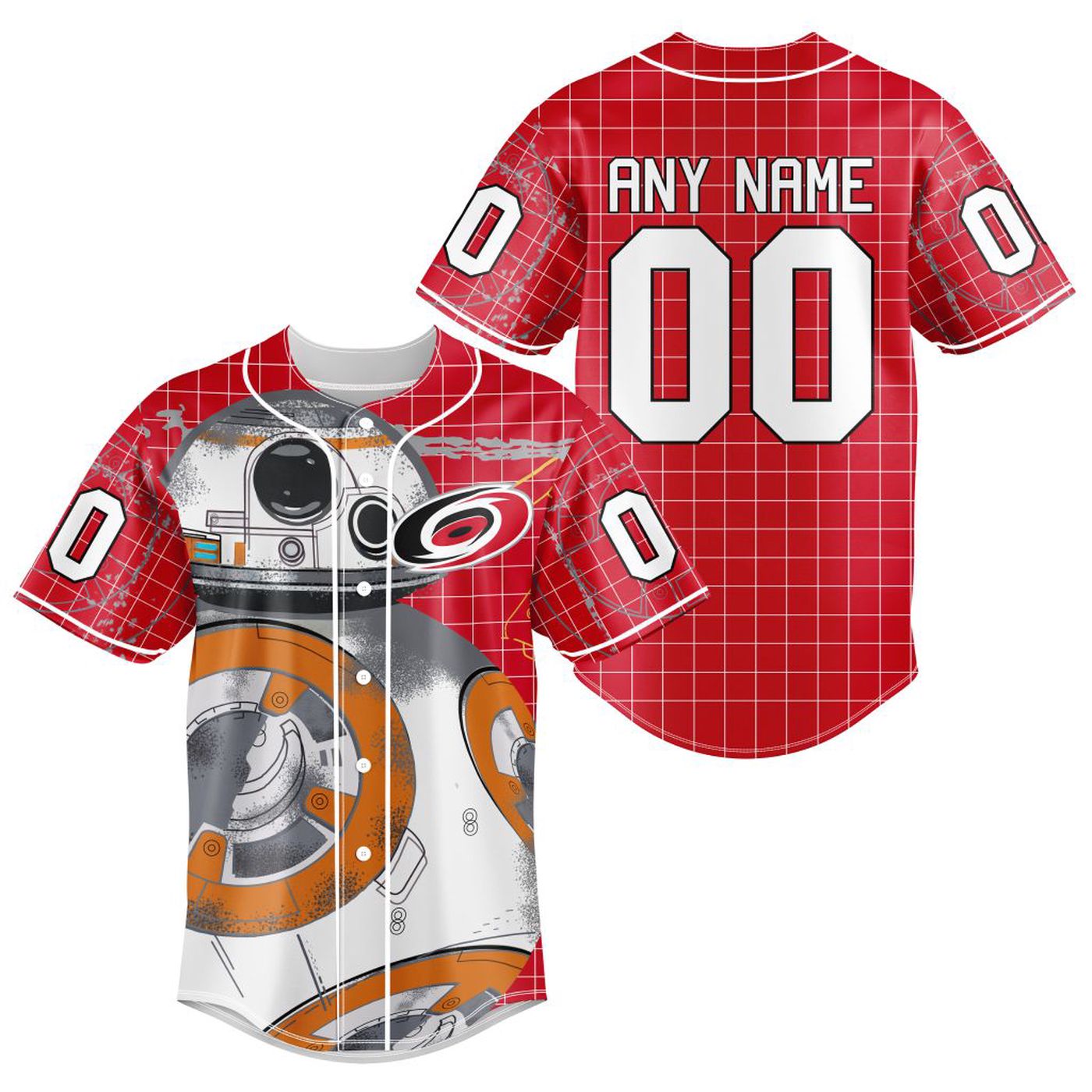 NHL Carolina Hurricanes | Specialized Baseball Jersey X BB-8 D Star War - Bafud
