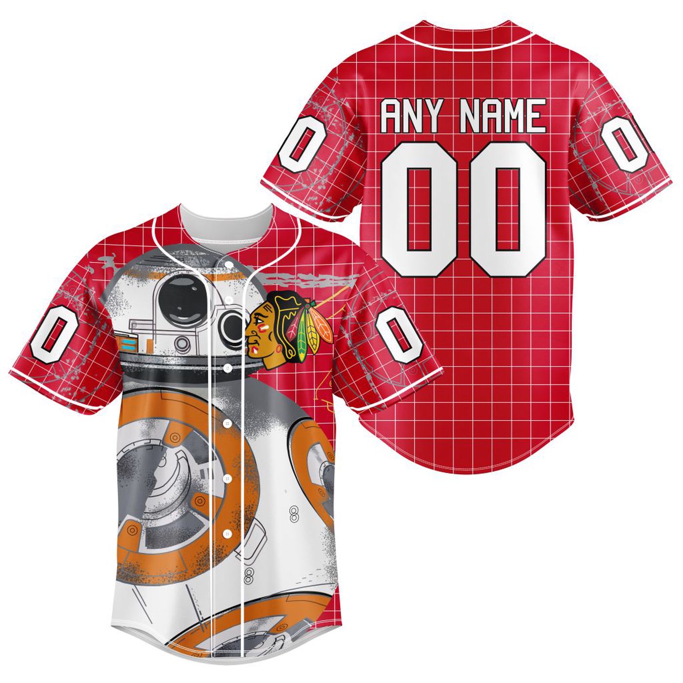 NHL Chicago BlackHawks | Specialized Baseball Jersey X BB-8 D Star War - Bafud
