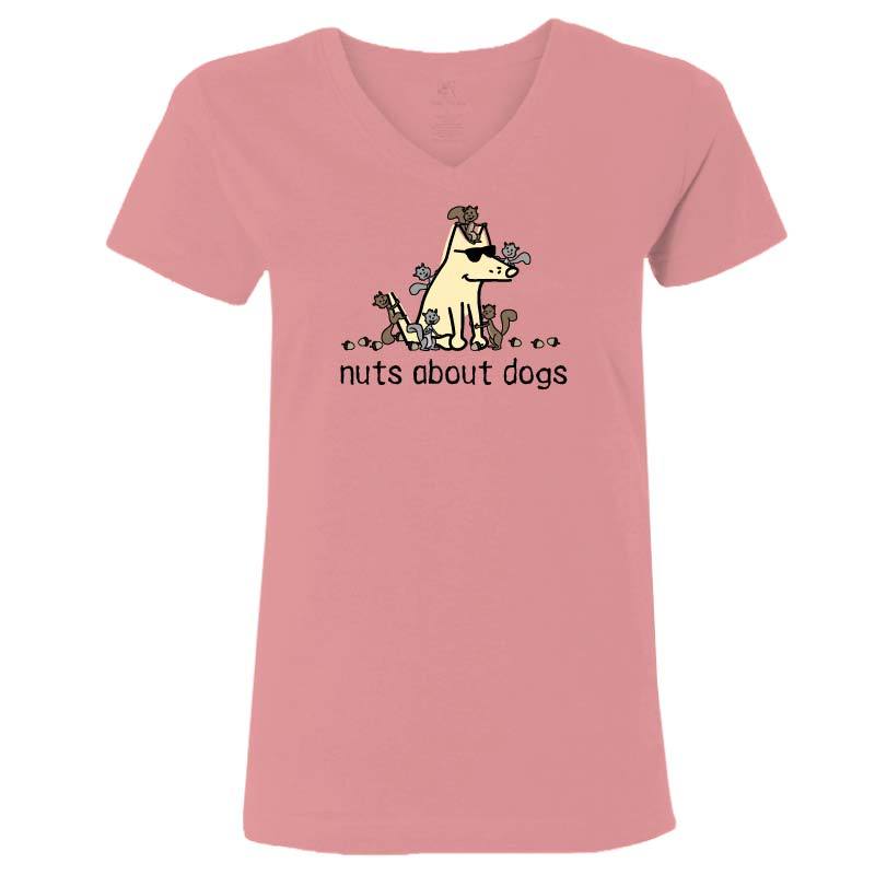 Nuts About Dogs - Ladies T-Shirt V-Neck