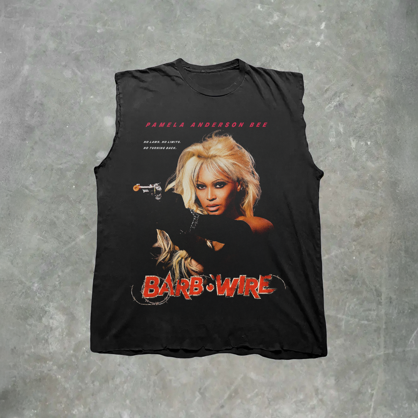 BEY 'BARB-WIRE' HEAVY CUT-OFF BLACK T-SHIRT