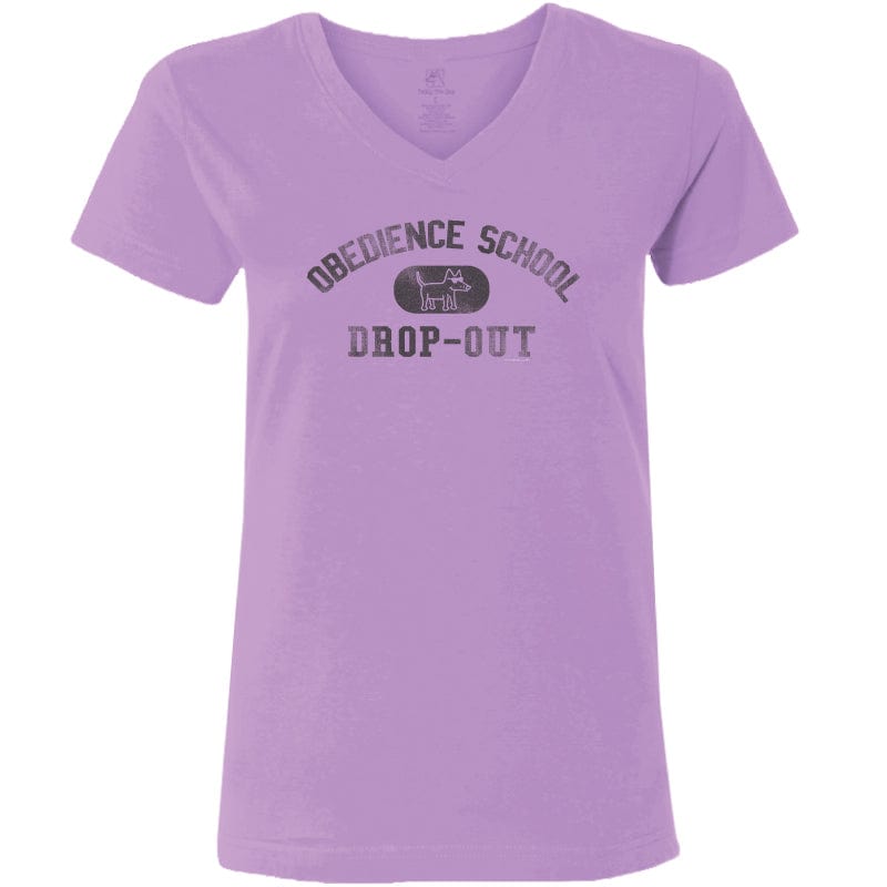 Obedience School Drop Out - Ladies T-Shirt V-Neck