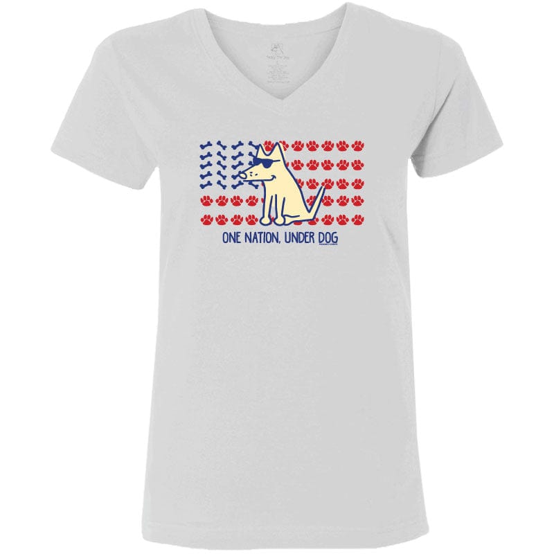One Nation Under Dog  - Ladies T-Shirt V-Neck