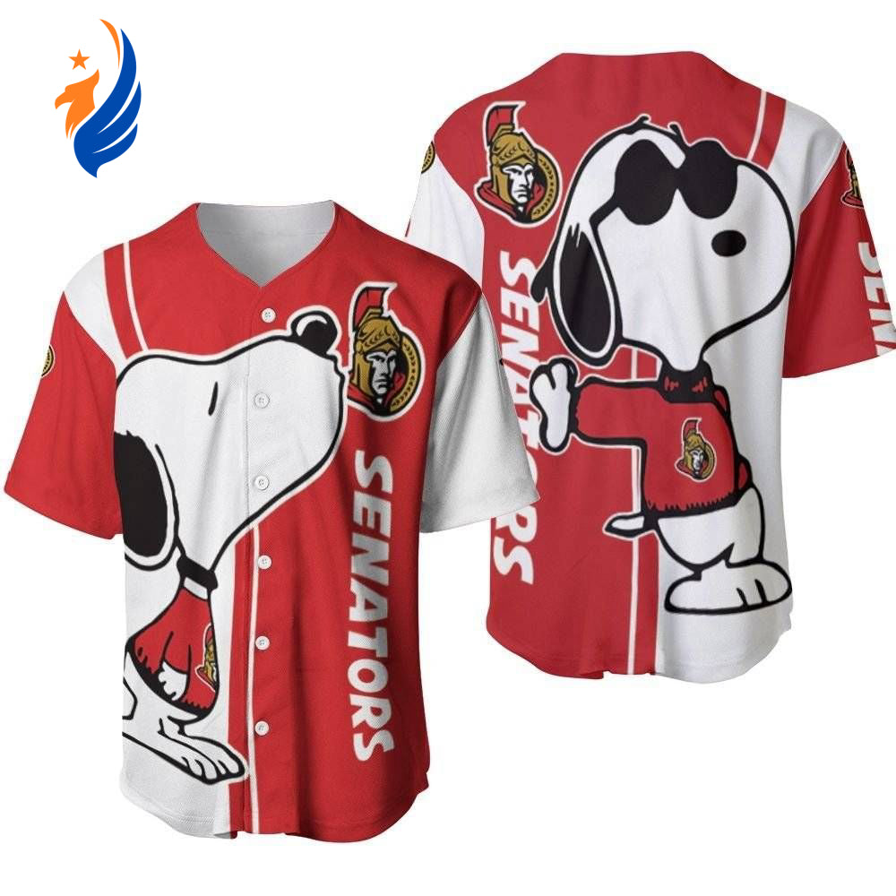Ottawa Senators snoopy lover Printed Baseball Jersey - Gift for Women Men - Bafud