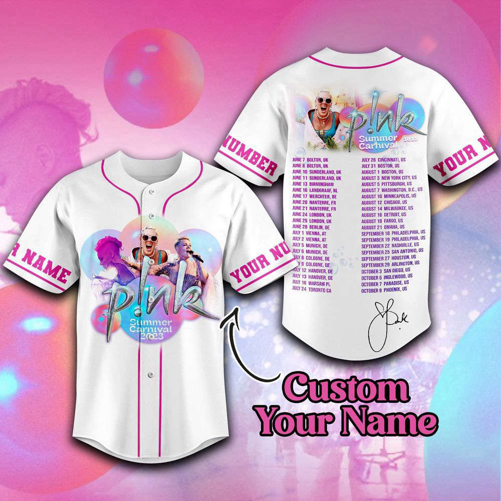 P!nk Summer Carnival 2023 Personalized Adult Baseball Jersey For Men Women - lylyprint.com