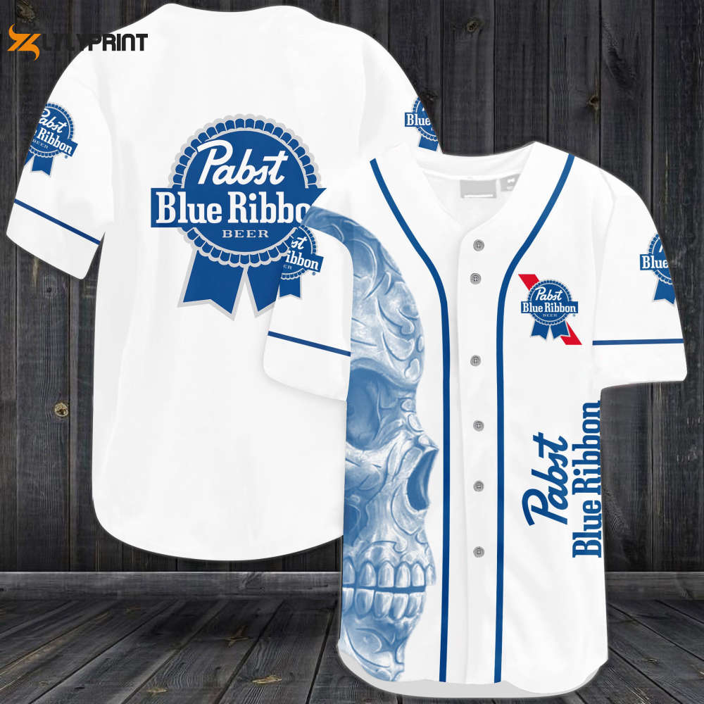 Pabst Blue RiSkull Baseball Jersey - Gift for Men Women - lylyprint.com