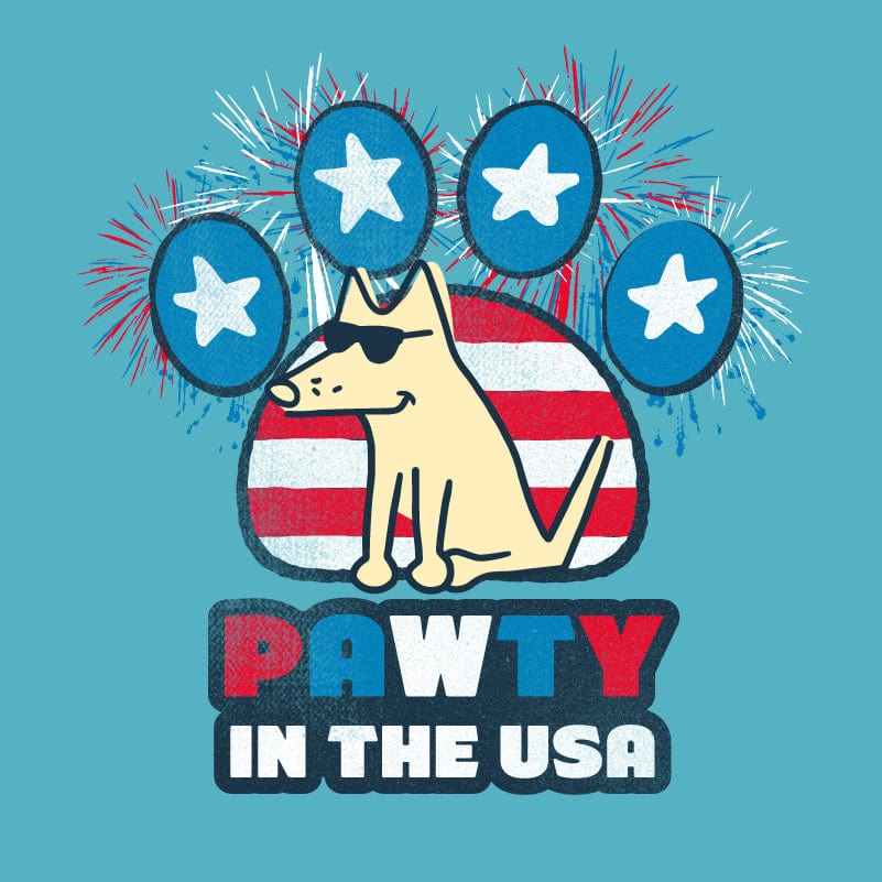 Pawty In The USA - T-Shirt Ladies V-Neck