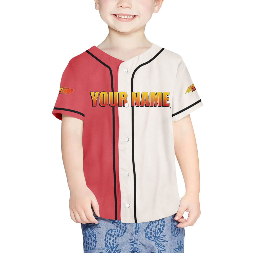 Personalize Cars Lightning McQueen Think Fast 95 Baseball Jersey - lylyprint.com