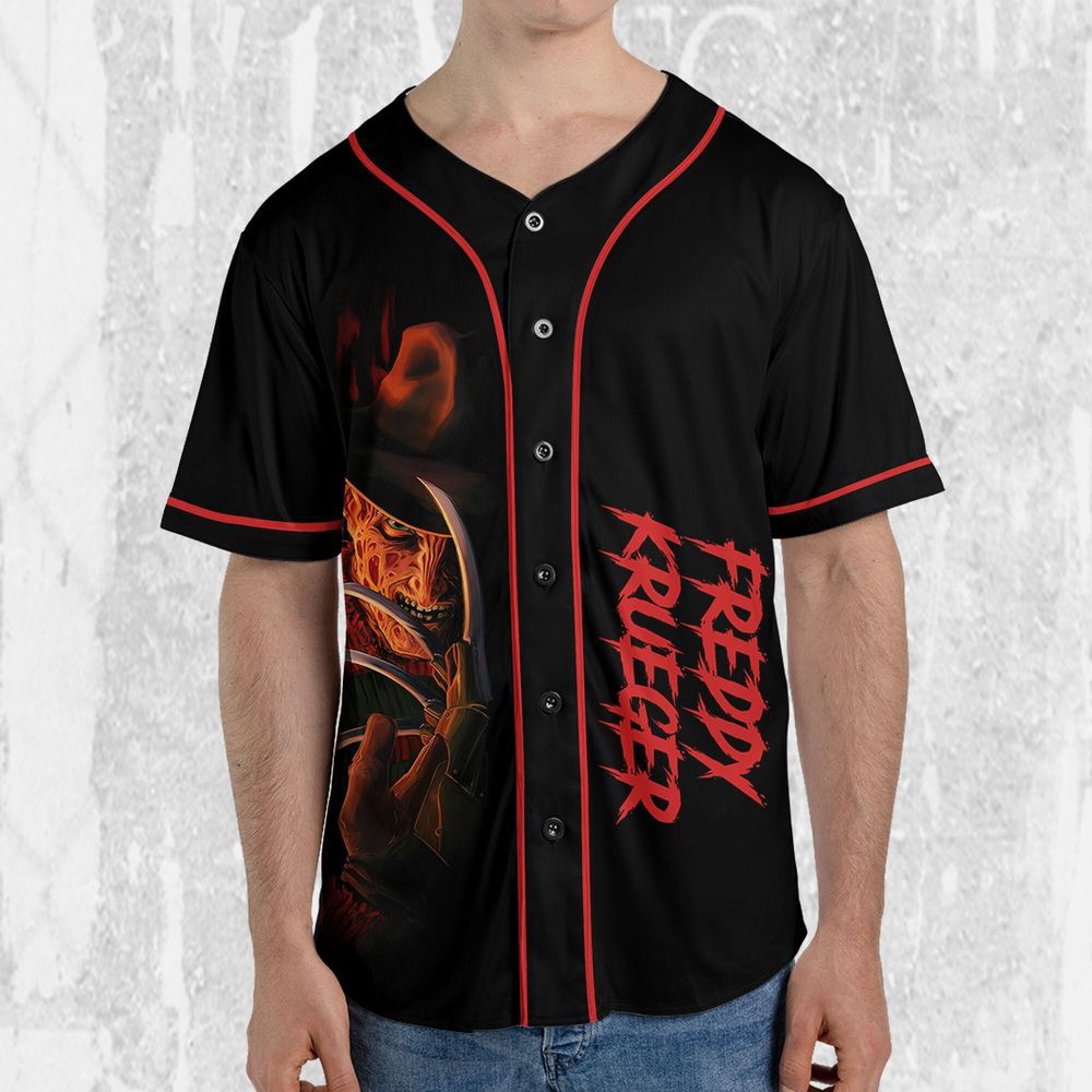 Personalize Freddy Krueger Horor Character Jersey, Horror Jersey, Freddy Baseball Jersey - lylyprint.com