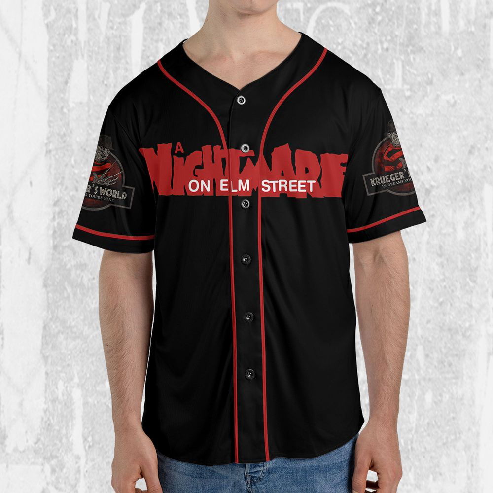Personalize Freddy Krueger Krueger's World In Dreams You're Mine Jersey, Freddy Baseball Jersey - lylyprint.com