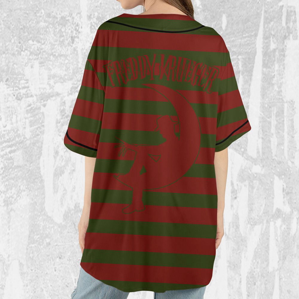 Personalize Freddy Krueger Nightmare Cosplay Jersey, Horror Jersey, Freddy Baseball Jersey - lylyprint.com