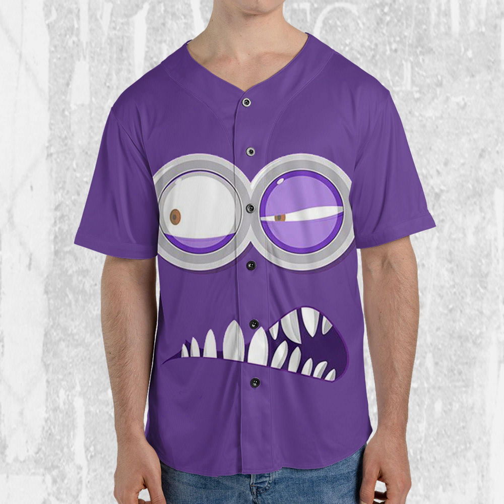 Personalize Minions Purple Evil Minion Baseball Jersey - lylyprint.com
