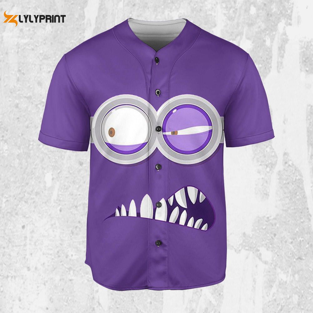 Personalize Minions Purple Evil Minion Baseball Jersey - lylyprint.com