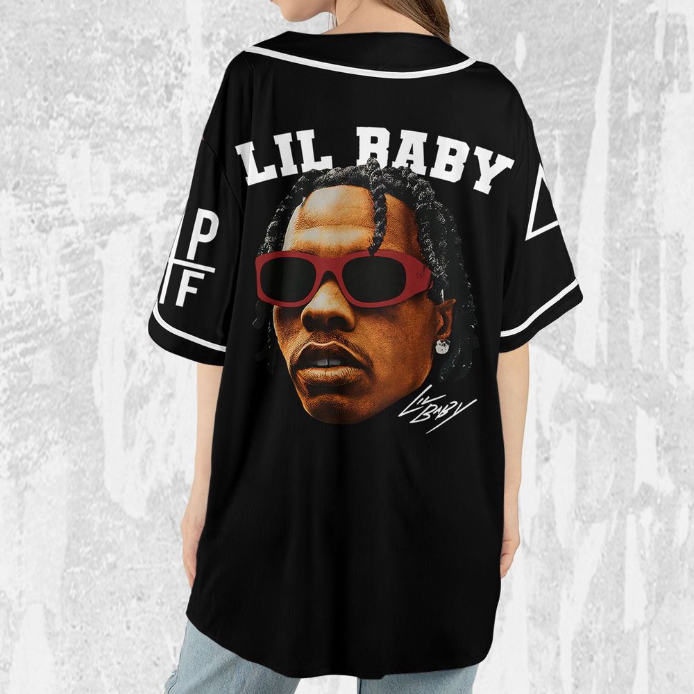 Personalize Retro Lil Baby Black Jersey, Lil Baby Baseball Jersey, Lil Baby Rap Jersey Shirt - lylyprint.com