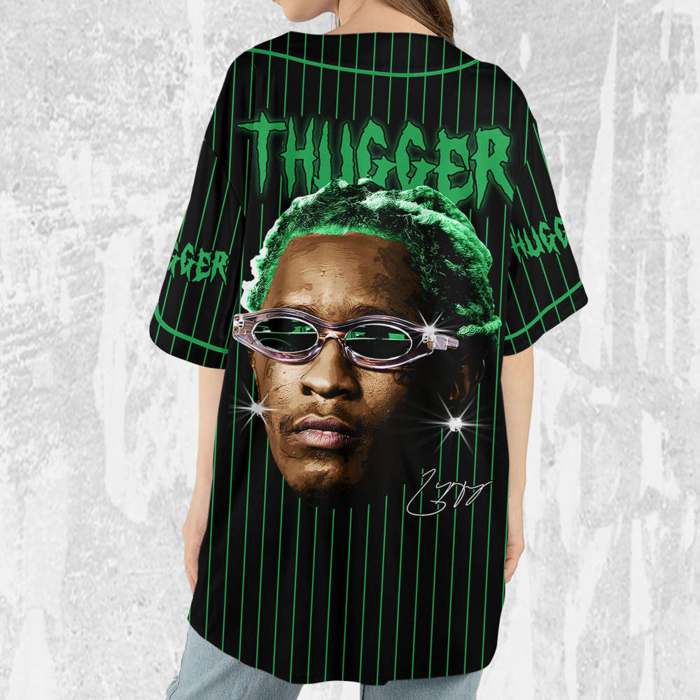 Personalize Young Thug Black And Green Jersey, Young Thug Baseball Jersey - lylyprint.com