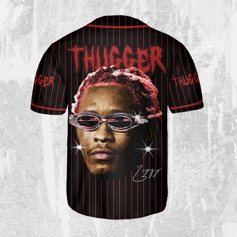 Personalize Young Thug Black And Red Jersey, Young Thug Baseball Jersey - lylyprint.com