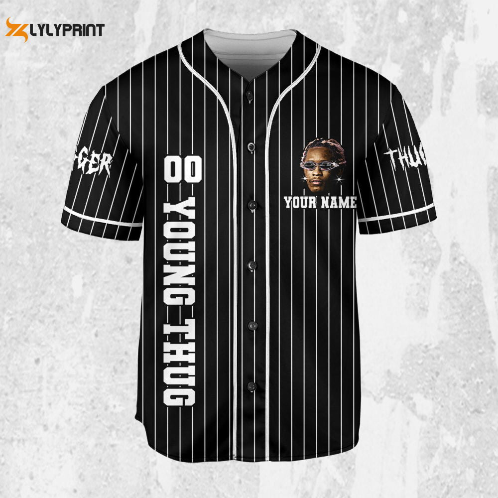 Personalize Young Thug Black And White Jersey, Young Thug Baseball Jersey - lylyprint.com