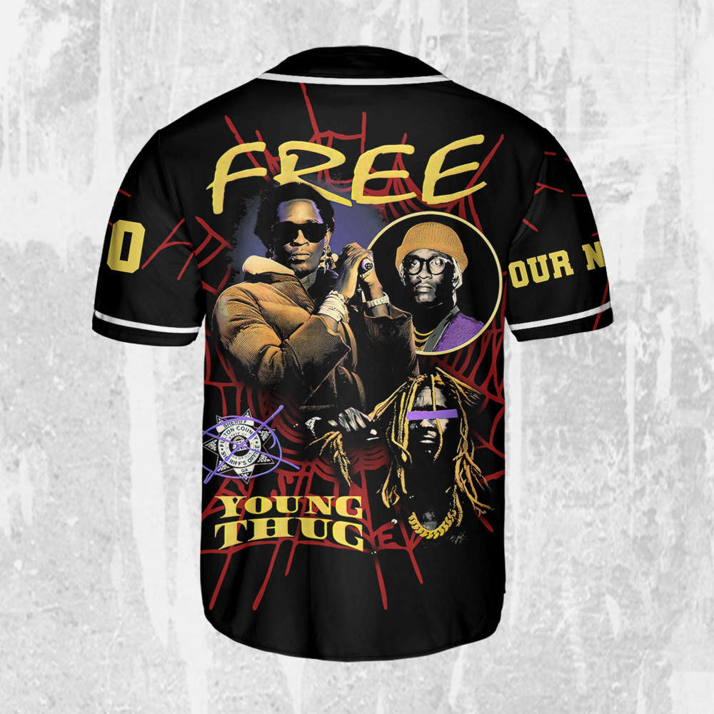 Personalize Young Thug Free Black And Yellow Jersey, Young Thug Baseball Jersey - lylyprint.com