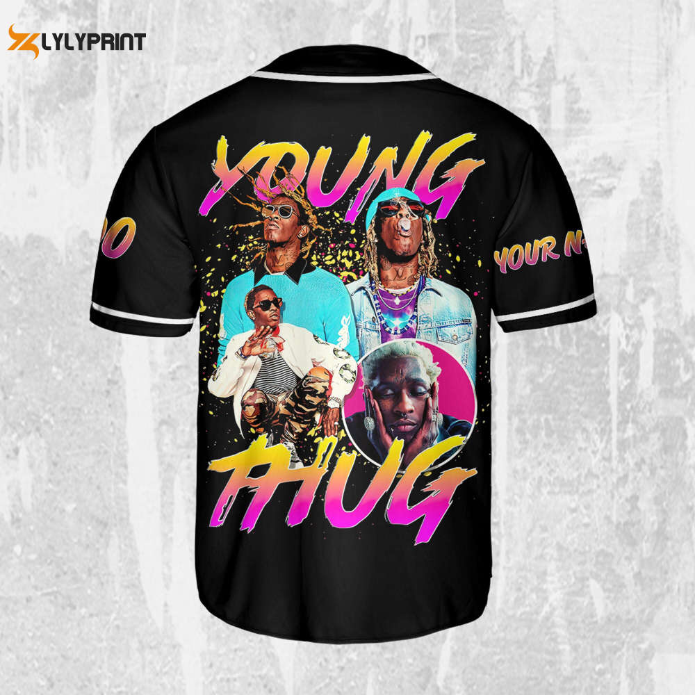 Personalize Young Thug Retro Colorful Jersey, Young Thug Baseball Jersey - lylyprint.com