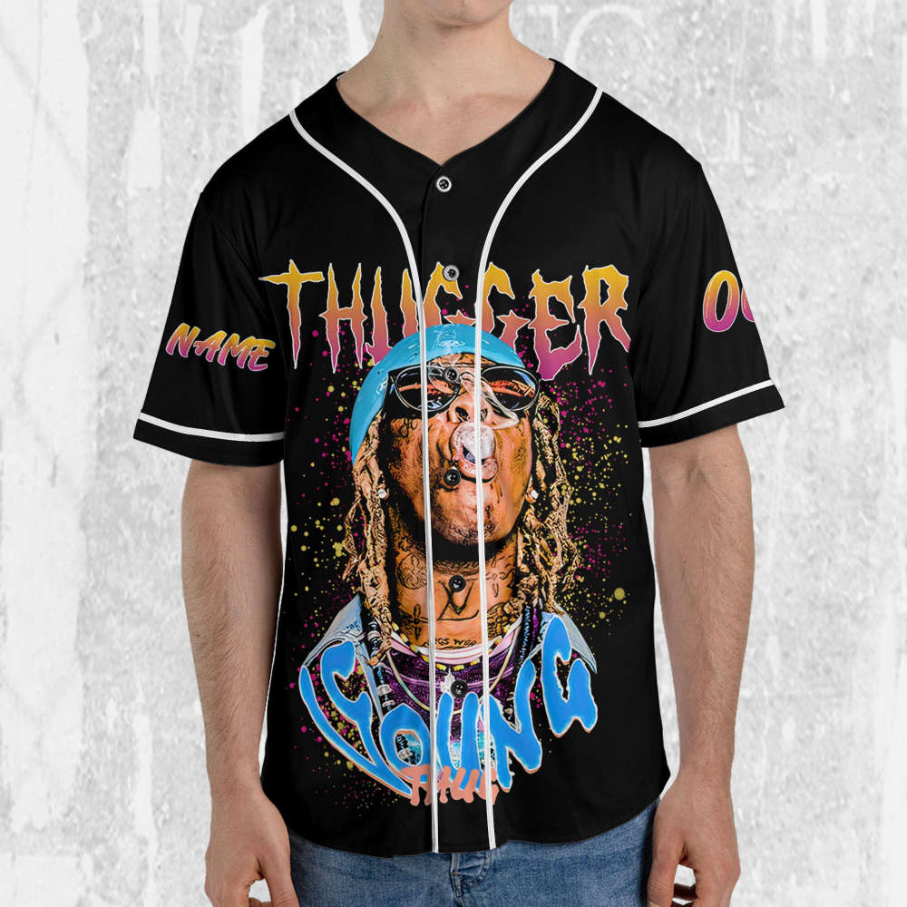 Personalize Young Thug Retro Colorful Jersey, Young Thug Baseball Jersey - lylyprint.com