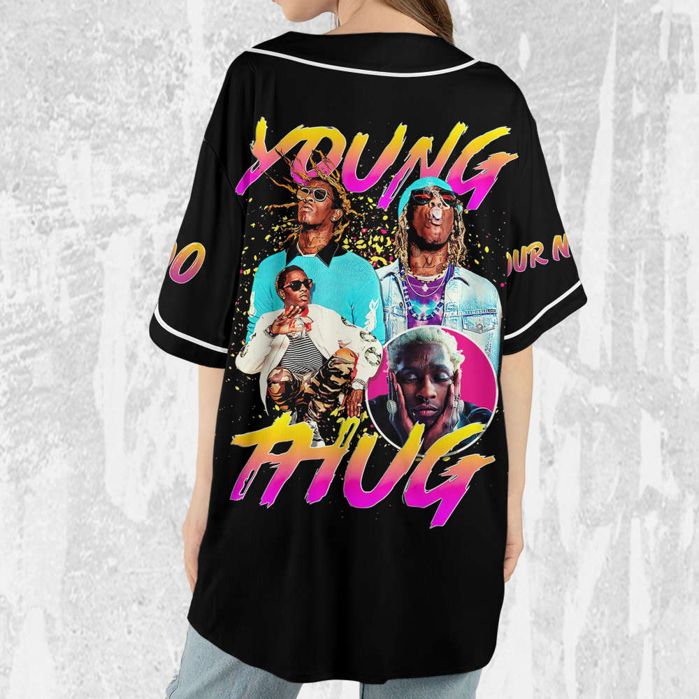 Personalize Young Thug Retro Colorful Jersey, Young Thug Baseball Jersey - lylyprint.com