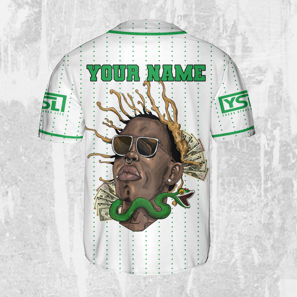 Personalize Young Thug Thugger Green Jersey, Young Thug Baseball Jersey - lylyprint.com
