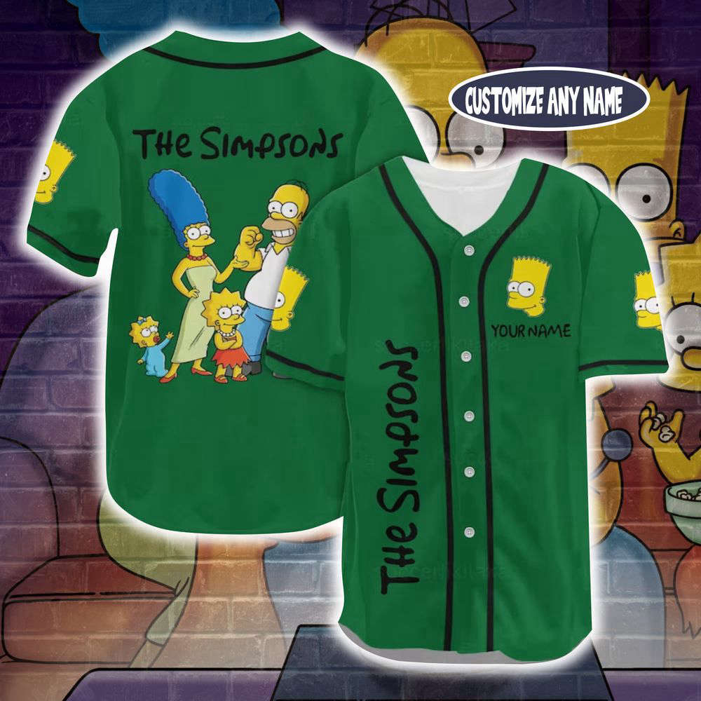 Personalized Bart Simpson Baseball Jersey, Bart Simpson Jersey Shirt - lylyprint.com