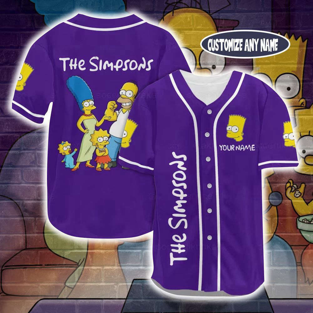 Personalized Bart Simpson Baseball Jersey, Bart Simpson Jersey Shirt - lylyprint.com