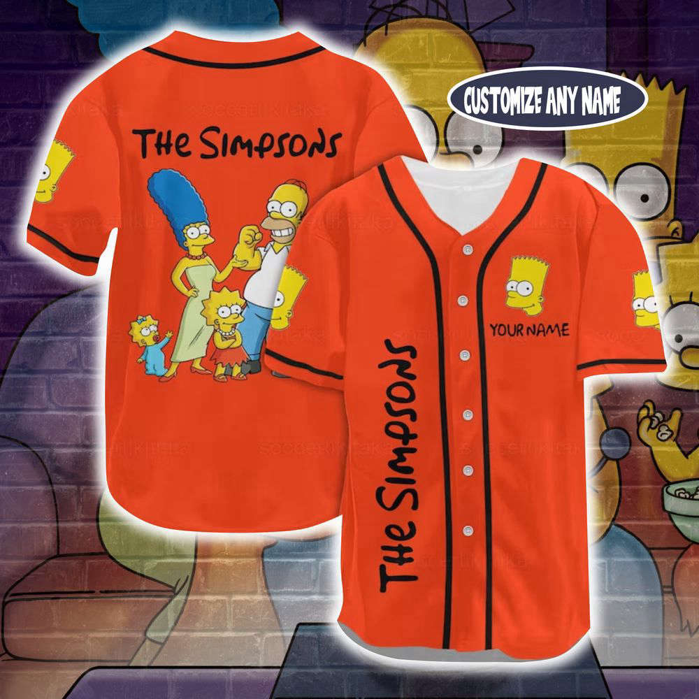 Personalized Bart Simpson Baseball Jersey, Bart Simpson Jersey Shirt - lylyprint.com