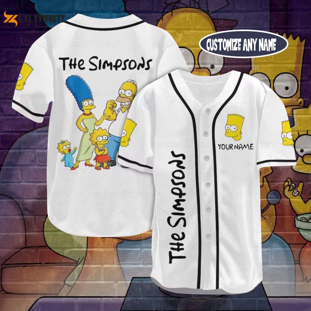 Personalized Bart Simpson Baseball Jersey, Bart Simpson Jersey Shirt - lylyprint.com