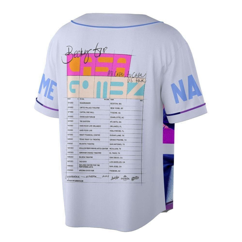 Personalized Becky G Baseball Jersey, Mi Casa Tu US Tour 2023 3D Shirt - lylyprint.com