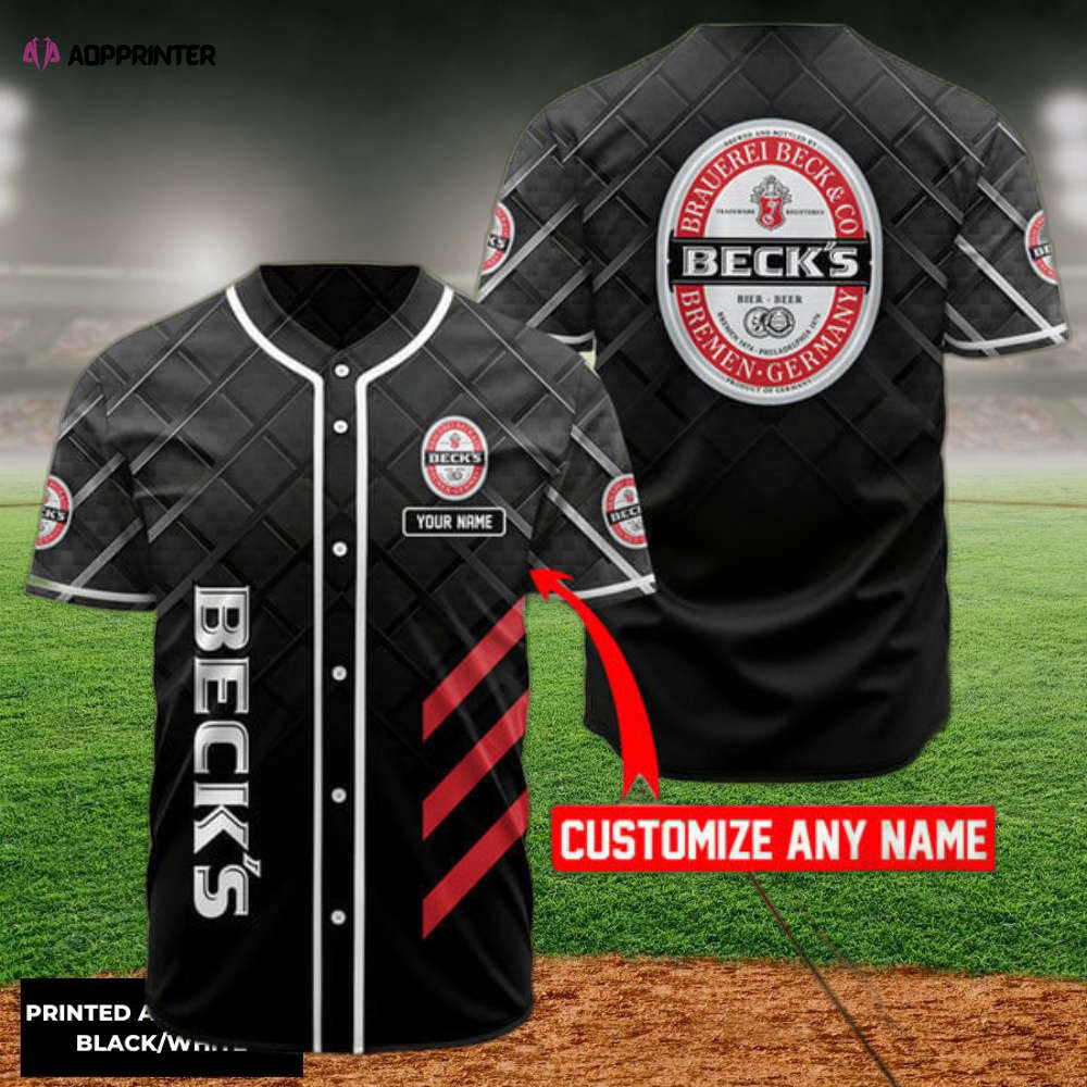 Personalized Black Beck's Beer Baseball Jersey - Aopprinter