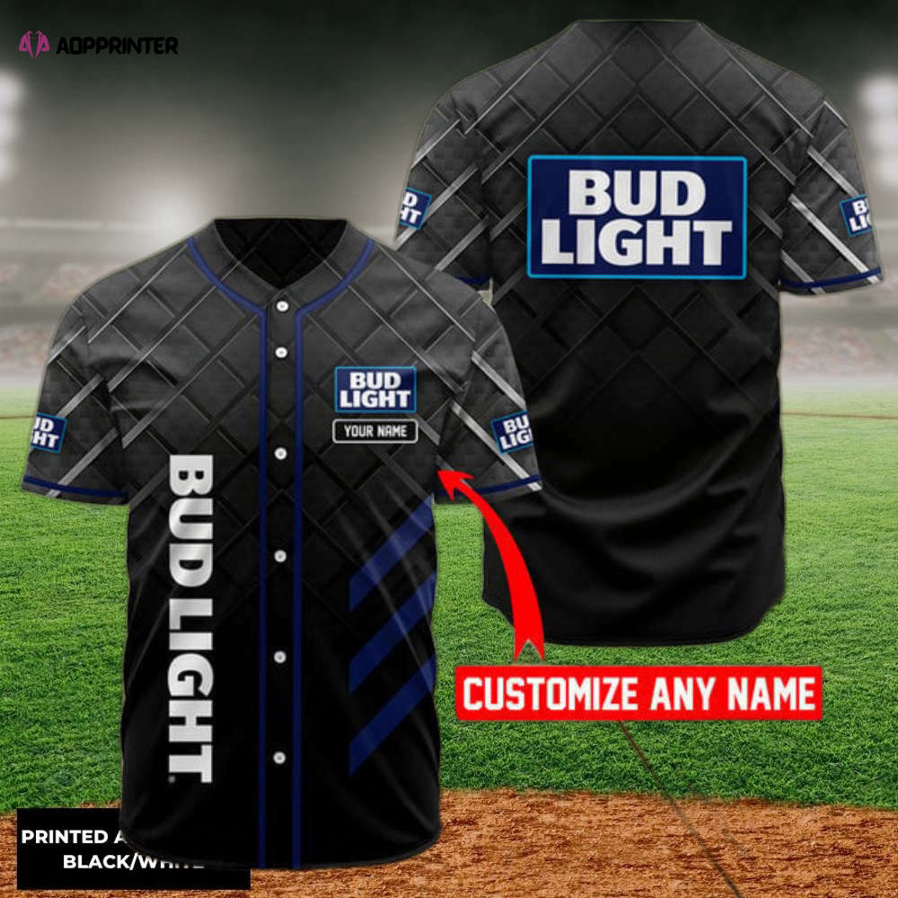 Personalized Black Bud Light Baseball Jersey - Aopprinter