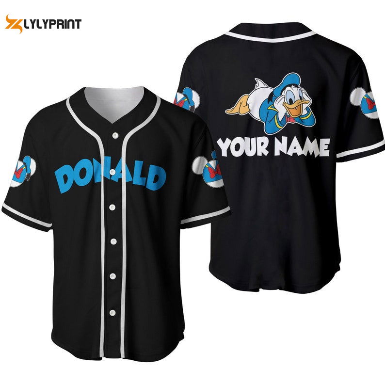 Personalized Blue Chilling Donald Duck All Over Print Baseball Jersey - lylyprint.com