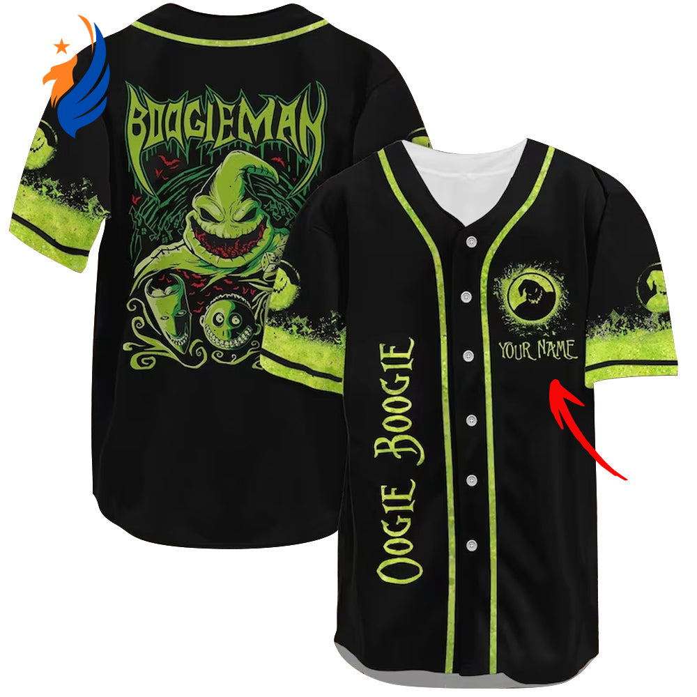 Stand out on the field with a Personalized Boogieman Baseball Jersey - Customizable Unique and High-Quality Gear! - Bafud