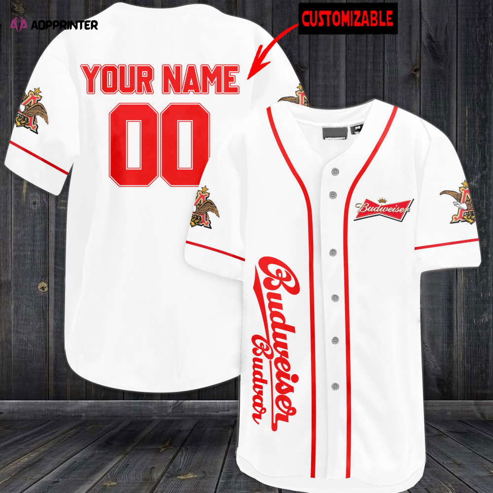 Personalized Budweiser Baseball Jersey - Aopprinter