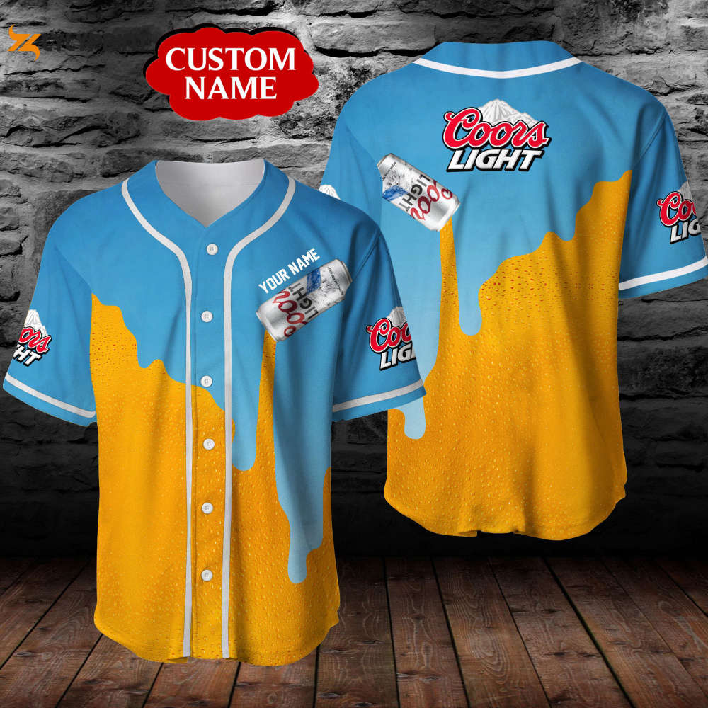 Personalized Coors Light Beer All Over Print 3D Unisex Baseball Jersey Shirt & Orange - lylyprint.com