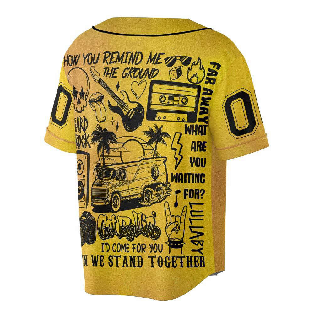 Personalized Custom Nickelback Music Doodle Art Baseball Jersey - lylyprint.com
