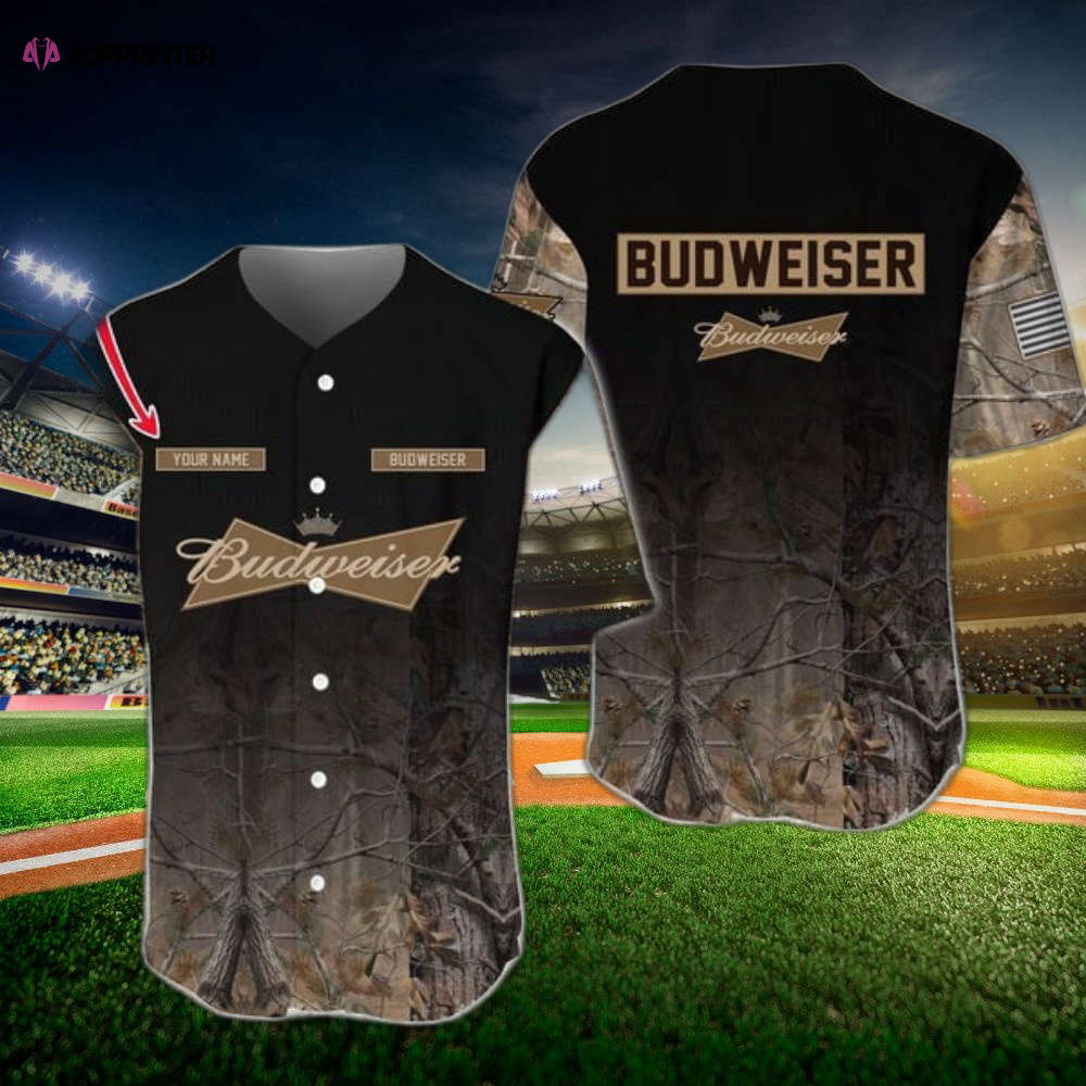 Personalized Deer Hunting Budweiser Baseball Jersey - Aopprinter