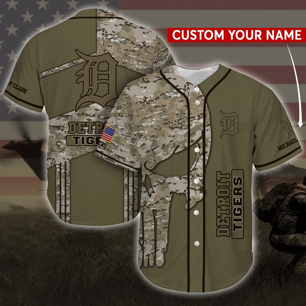 Personalized Detroit Tigers MLB Camo Baseball Jersey Shirt FVJ - Aopprinter