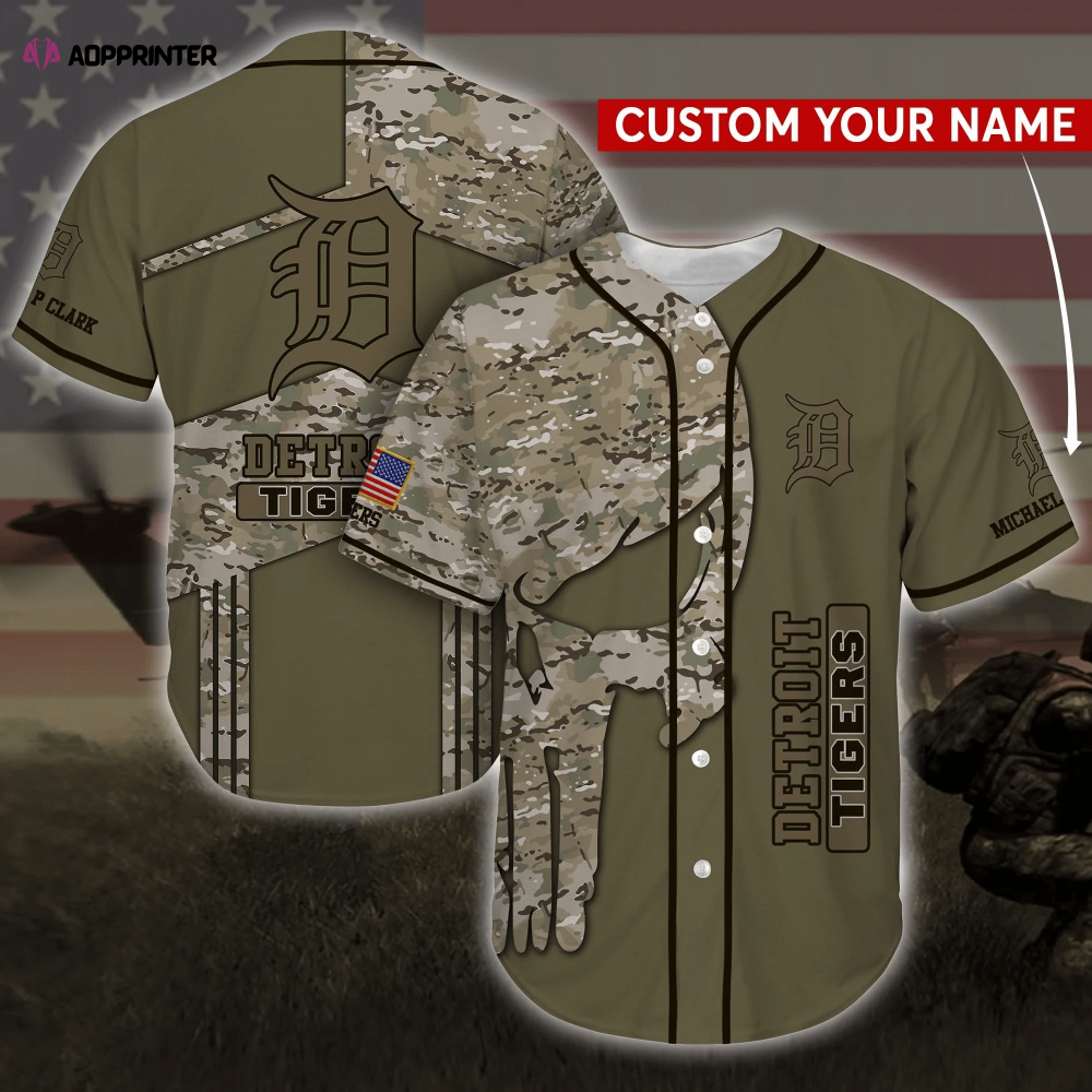 Personalized Detroit Tigers MLB Camo Baseball Jersey Shirt FVJ - Aopprinter