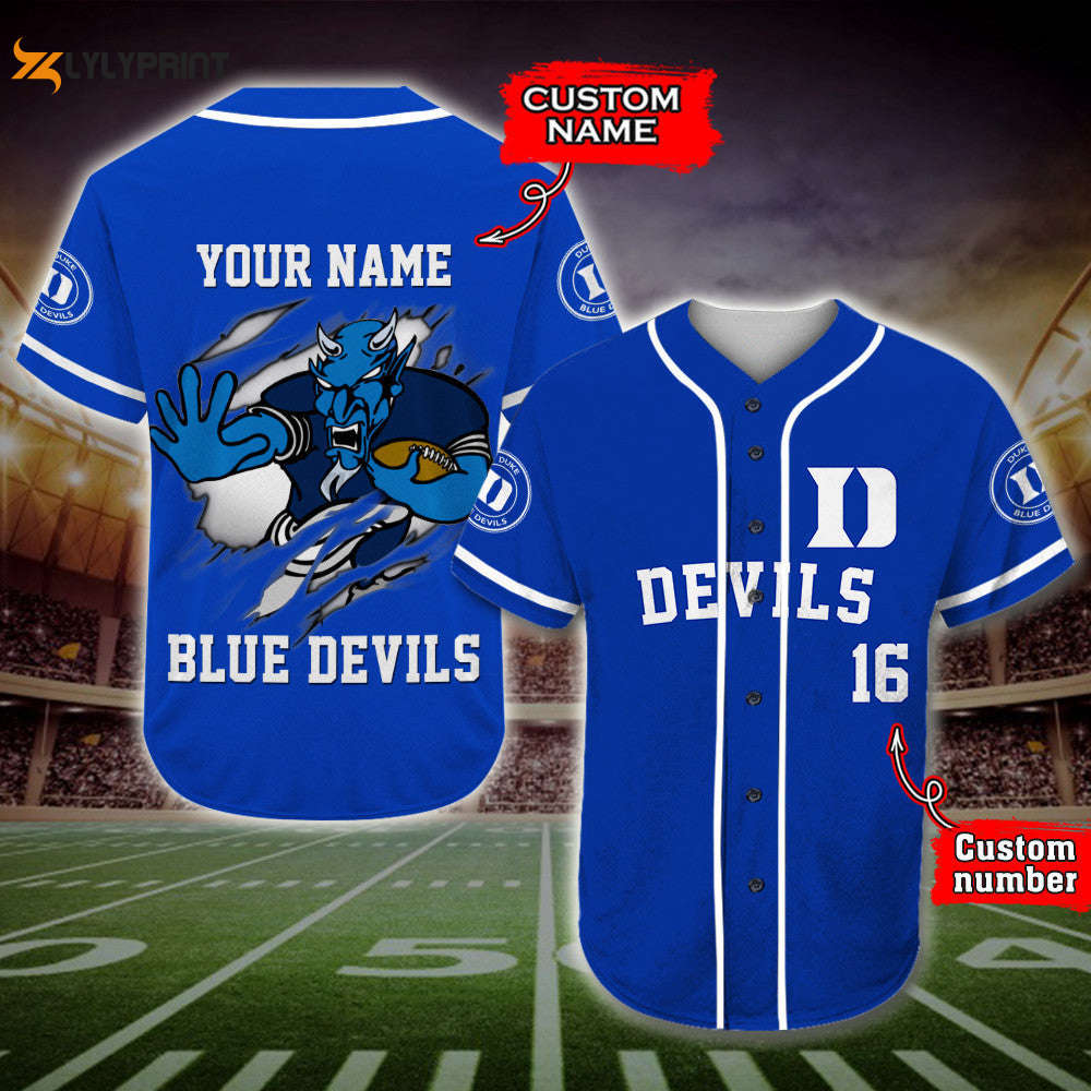 Personalized Duke Blue Devils Player All Over Print 3D Baseball Jersey - lylyprint.com