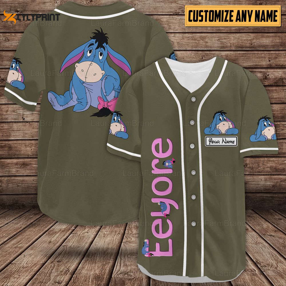 Personalized Eeyore Baseball Shirts, Eeyore Baseball Jersey - lylyprint.com