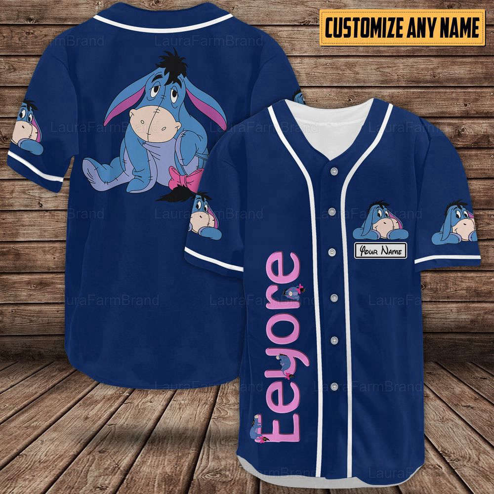 Personalized Eeyore Baseball Shirts, Eeyore Baseball Jersey - Aopprinter